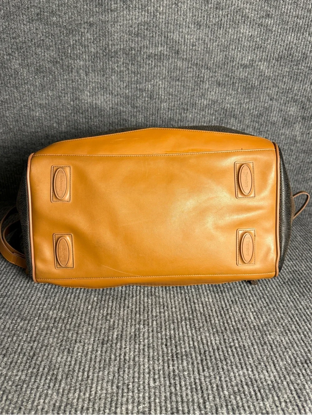 Vintage Travelpro Eiffel Tower Logo Weekender Travel Duffel Bag Brown